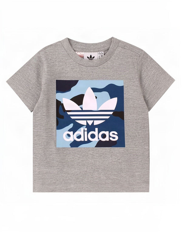 Adidas T-shirt graphique bébé garçon 12-18 mois gris coton