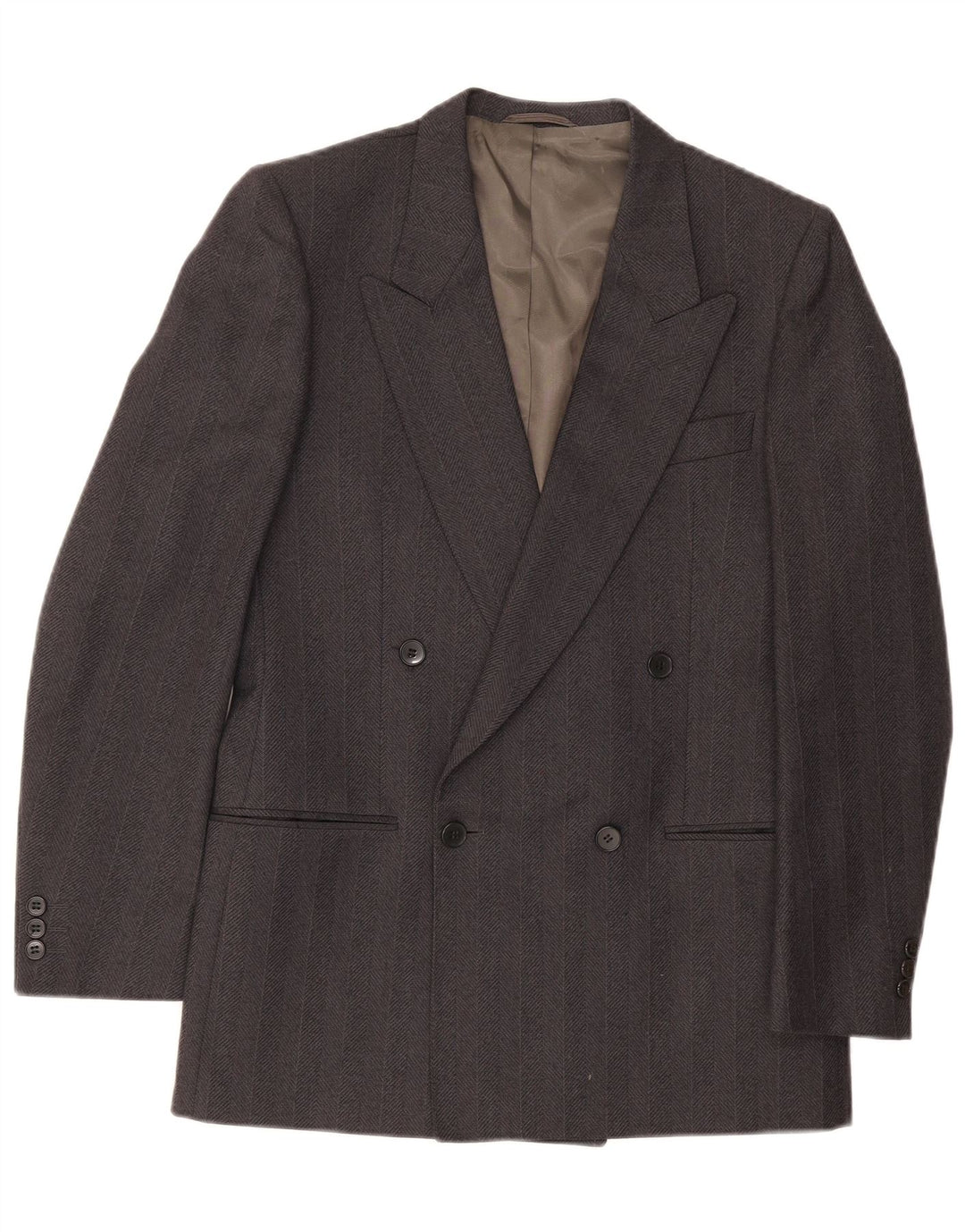VENTANNI Veste Blazer Croisée Homme IT 46 Petit Gris Laine Vierge