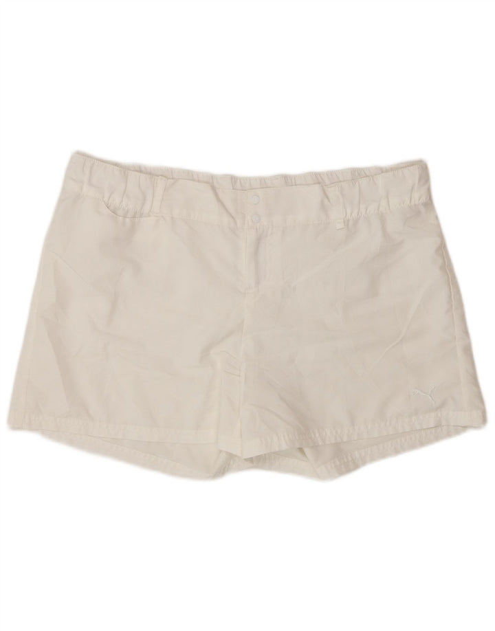 PUMA Short décontracté pour femme UK 16 Large W34 Blanc