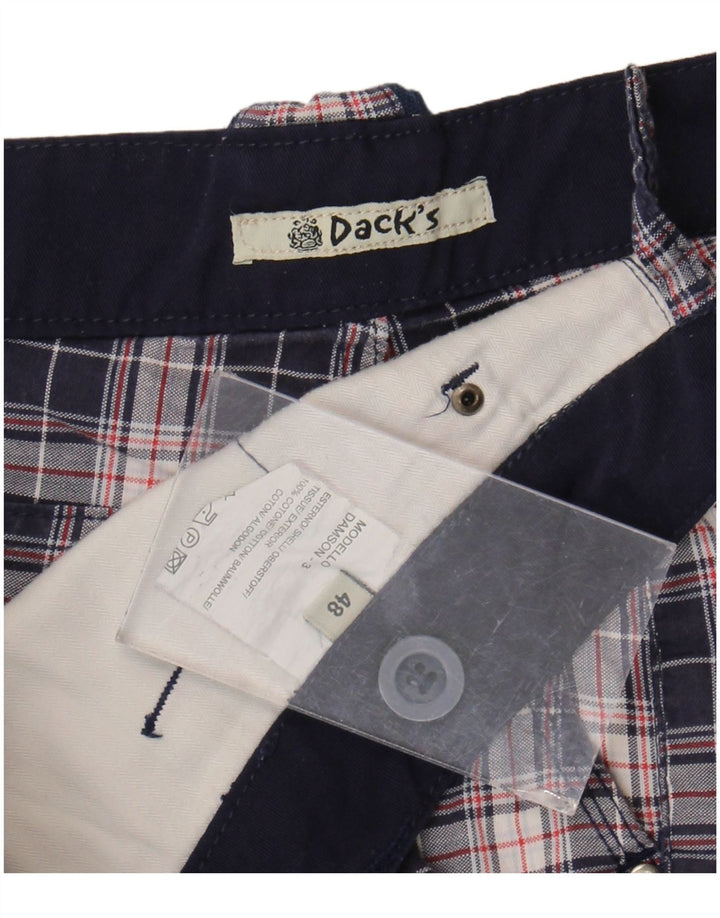Dack's Short Chino Homme IT 48 Medium W36 Bleu Marine à Carreaux Coton
