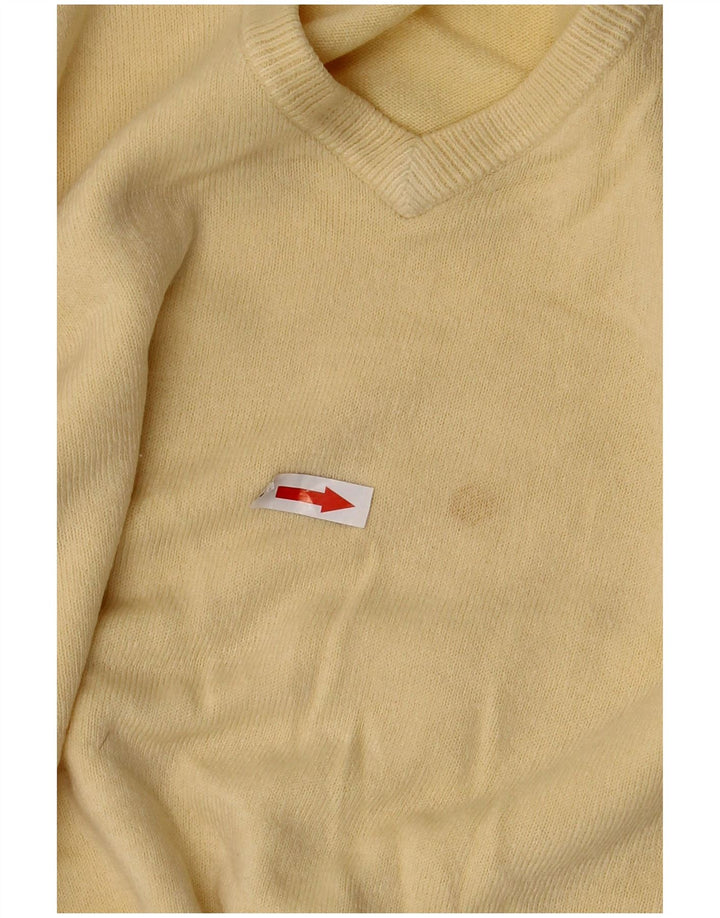 Marks & Spencer Pull autographe à col en V pour homme, grand, jaune, acrylique