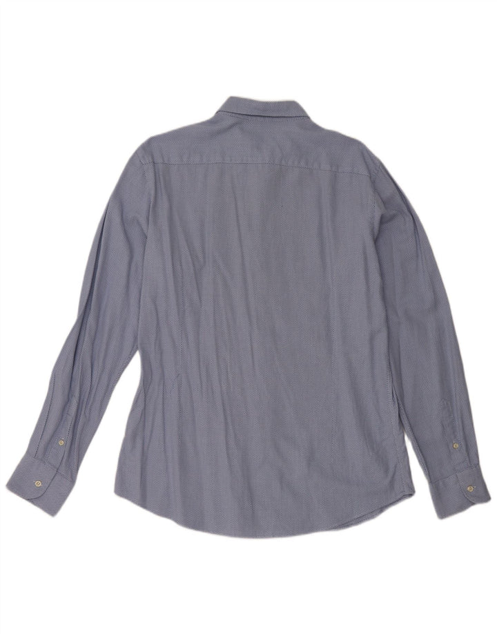 Massimo Dutti Chemise Slim Fit Homme Bleu Géométrique