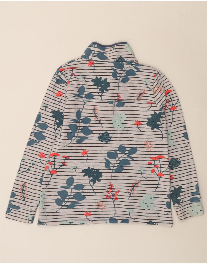 JOULES Sweat-shirt à col boutonné pour femme UK 10 Petit motif floral blanc