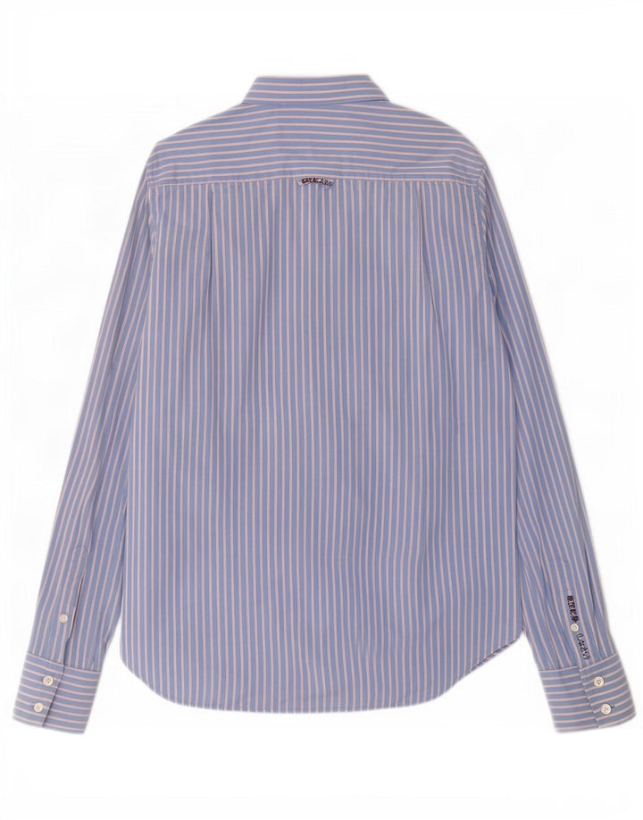 Superdry Chemise Homme En Coton À Rayures Bleues Larges