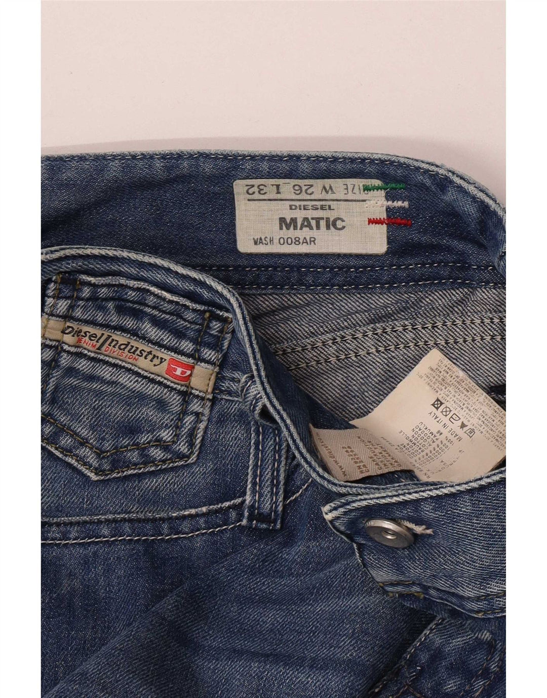 Diesel Jean Slim Matic Femme W26 L32 Bleu Coton