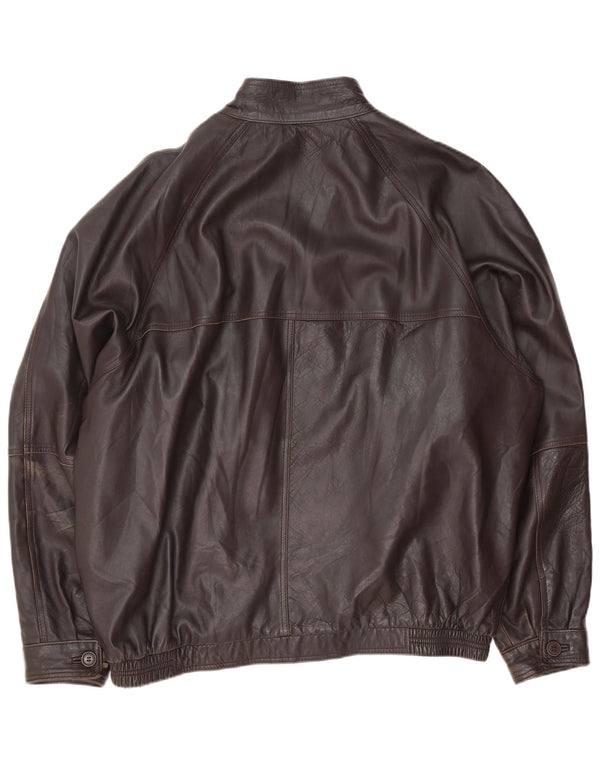 veste en cuir homme vintage IT 62 4XL Noir
