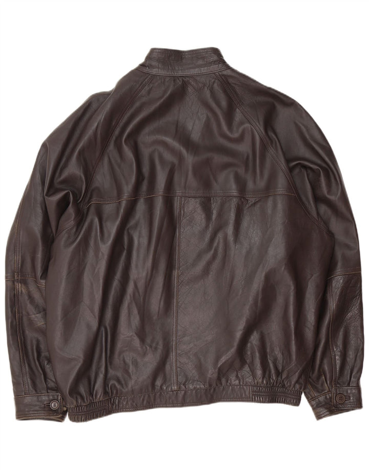 veste en cuir homme vintage IT 62 4XL Noir