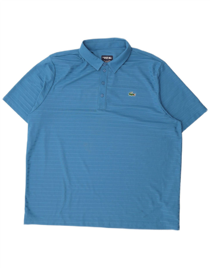 Lacoste Polo Homme Taille 9 4XL Bleu Rayé Polyester