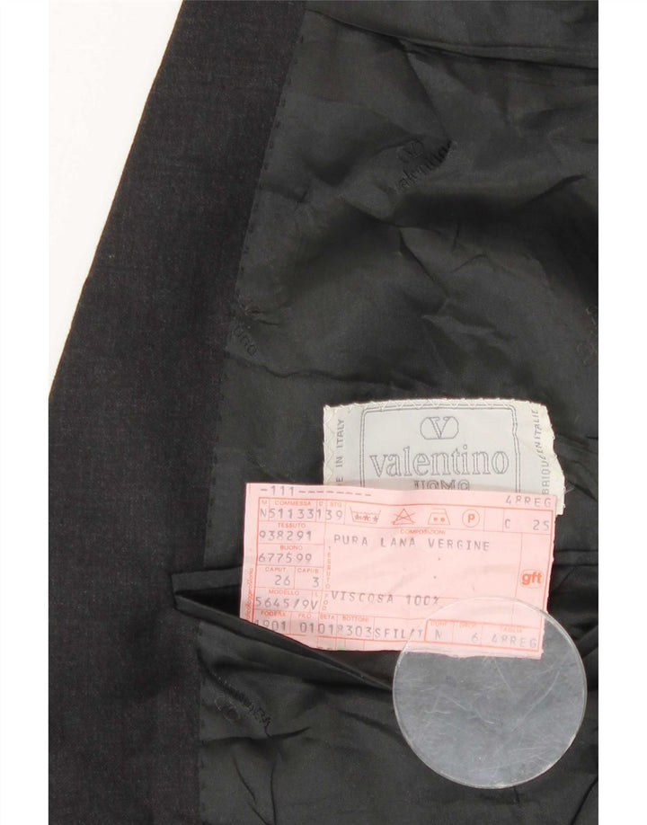 Valentino Veste Blazer 1 Bouton Homme IT 48 Gris Moyen Laine Vierge