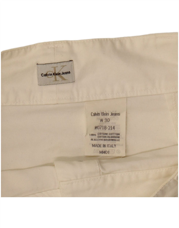 CALVIN KLEIN Femme Mini-Jupe W30 Medium Off White Coton