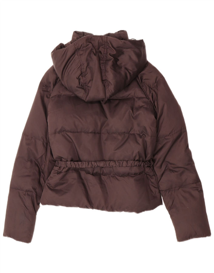 Benetton Veste matelassée à capuche pour femme UK 10 Small Marron Hiver