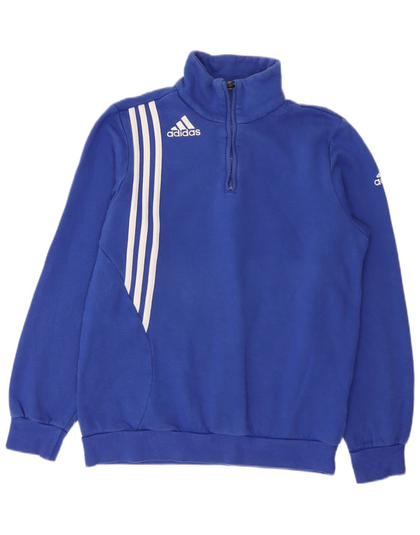 Adidas Sweat-shirt à col zippé pour homme UK 34/36 Petit Bleu Coton