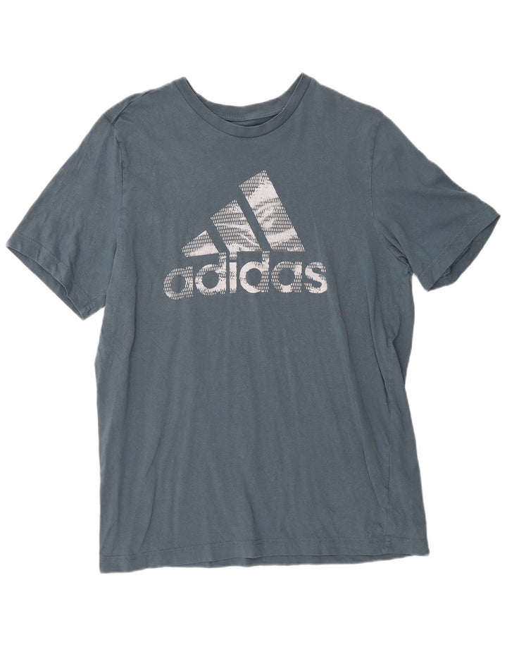 Adidas T-Shirt Graphique Homme Bleu Moyen Coton