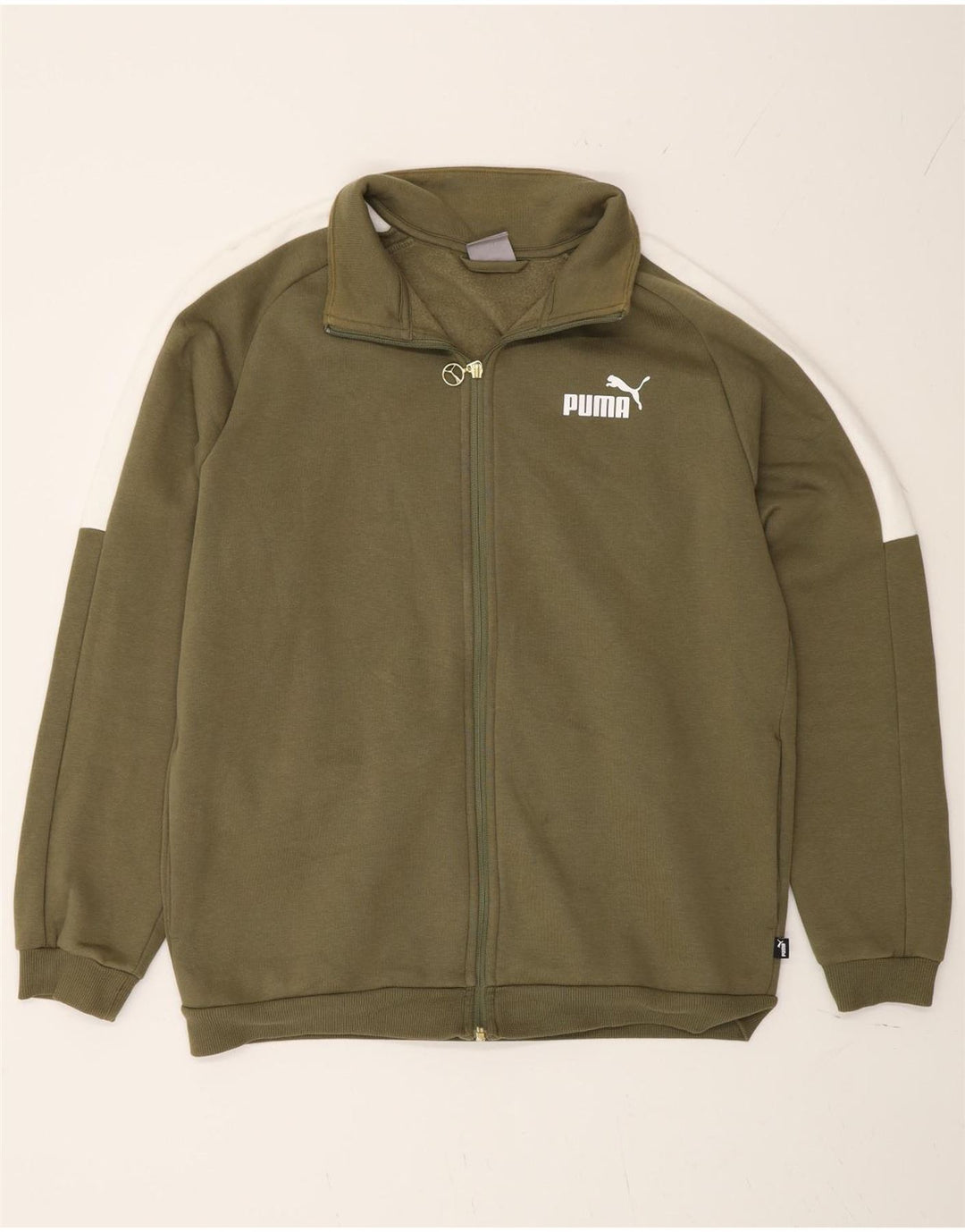 Puma Veste de Survêtement Homme Kaki Moyen Colorblock Cotton