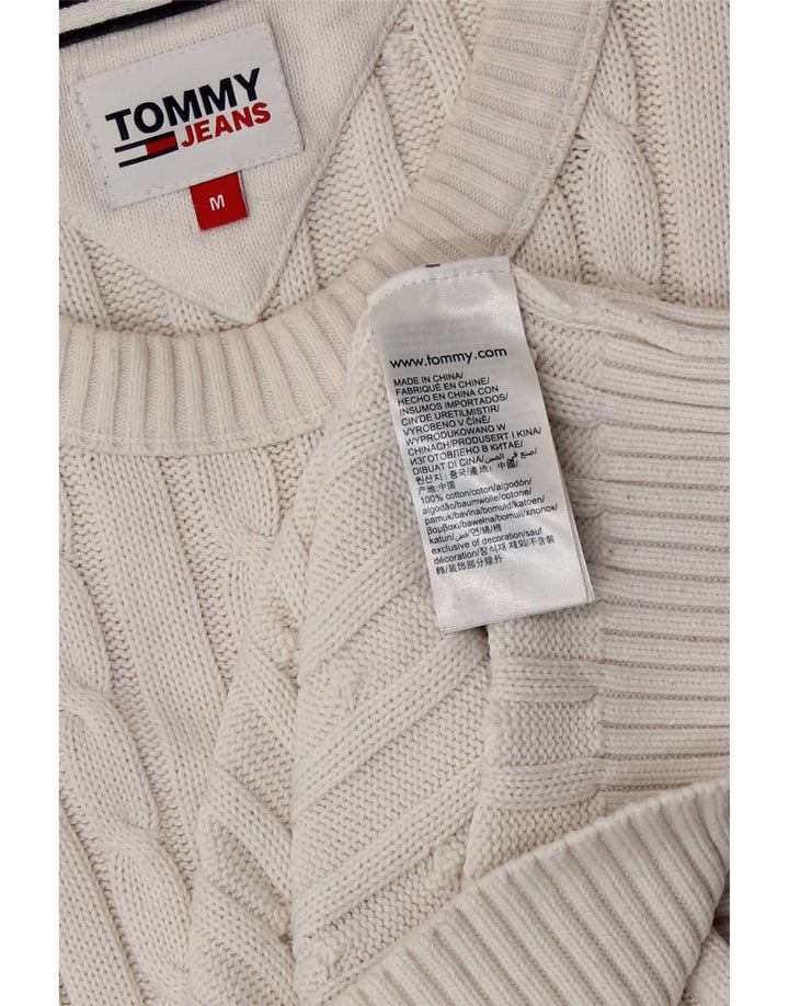 Tommy Hilfiger Pull à col rond pour homme en coton blanc moyen