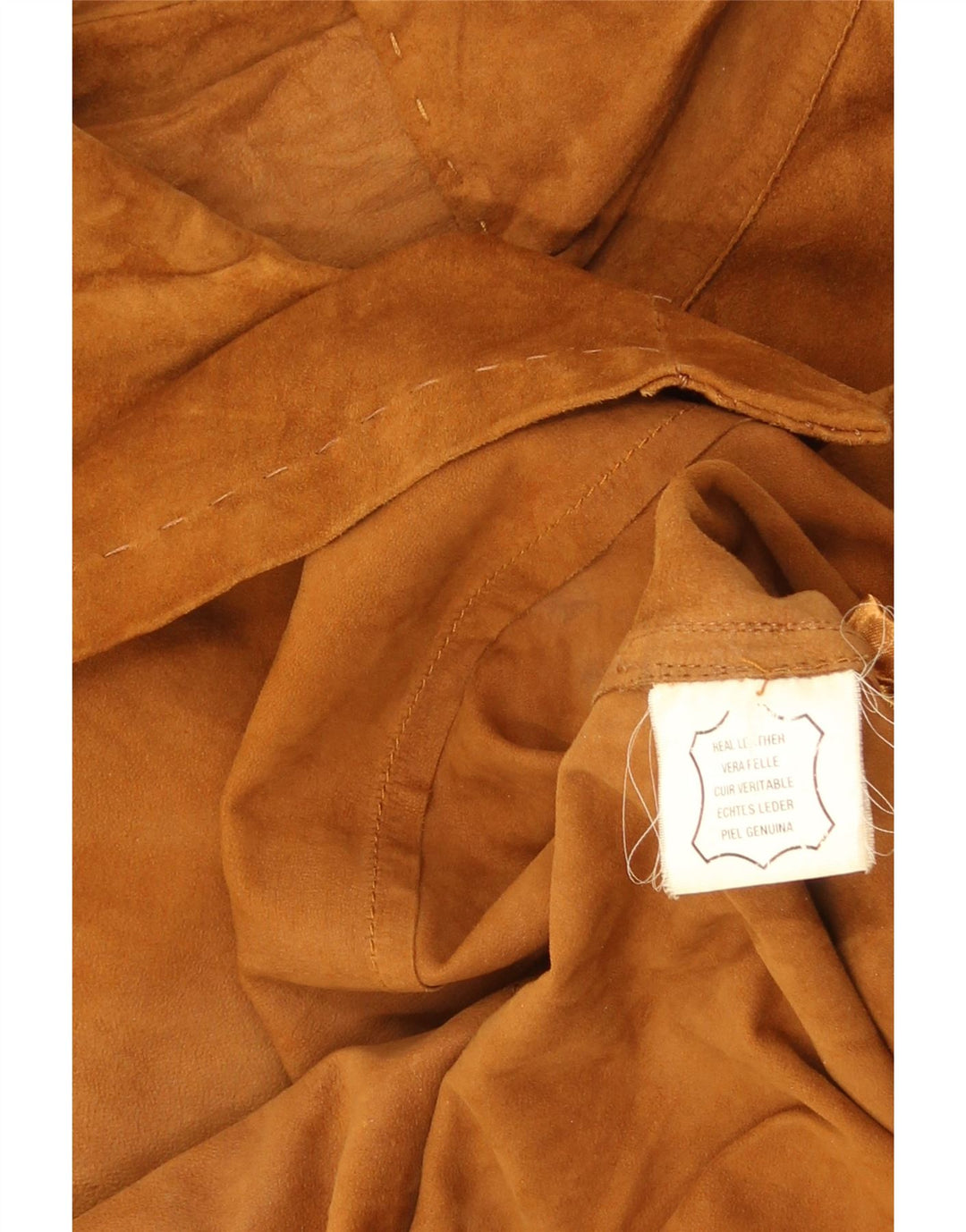 chemise en daim femme vintage UK 14 Grand cuir marron