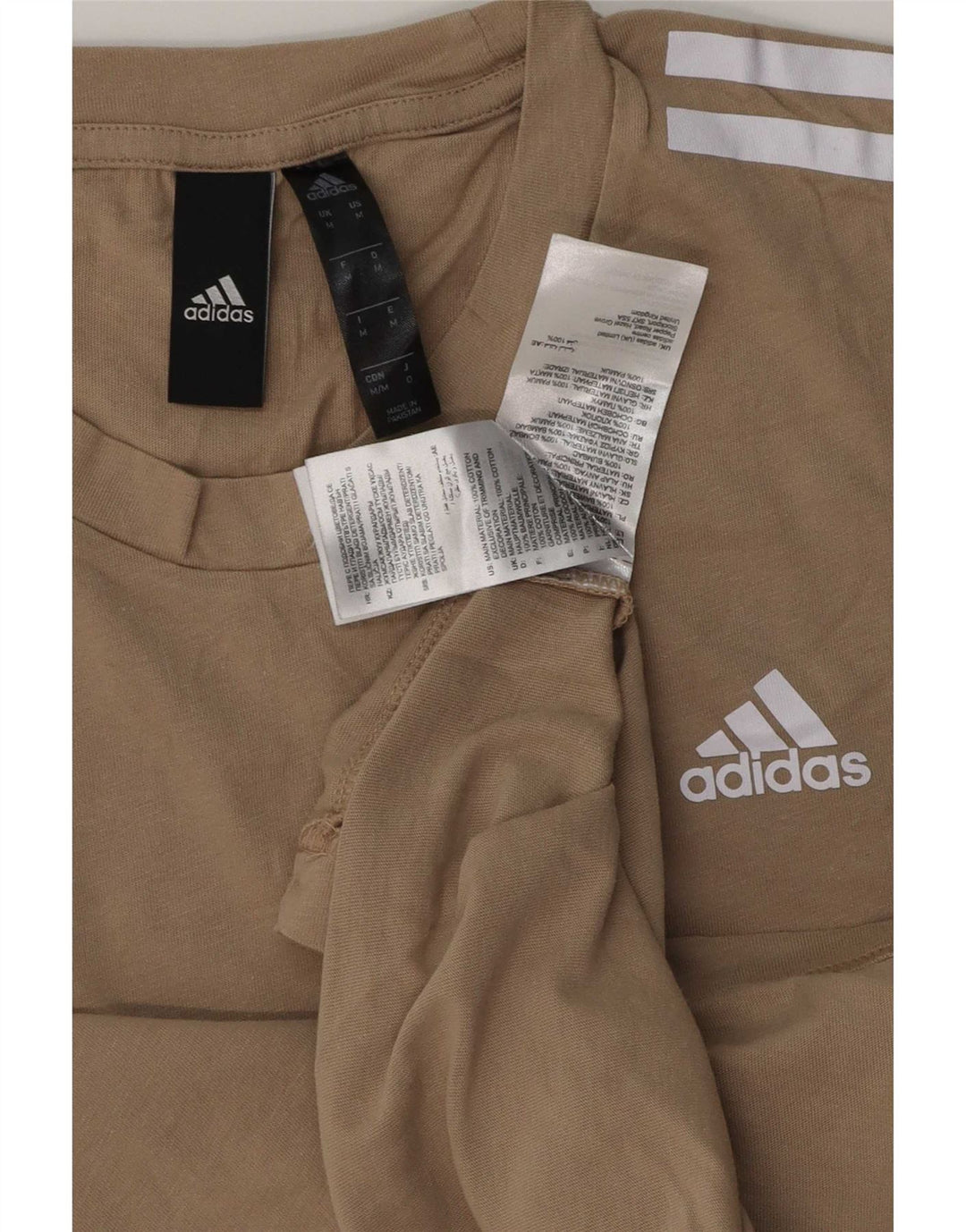 Adidas T-Shirt Homme Coton Beige Moyen