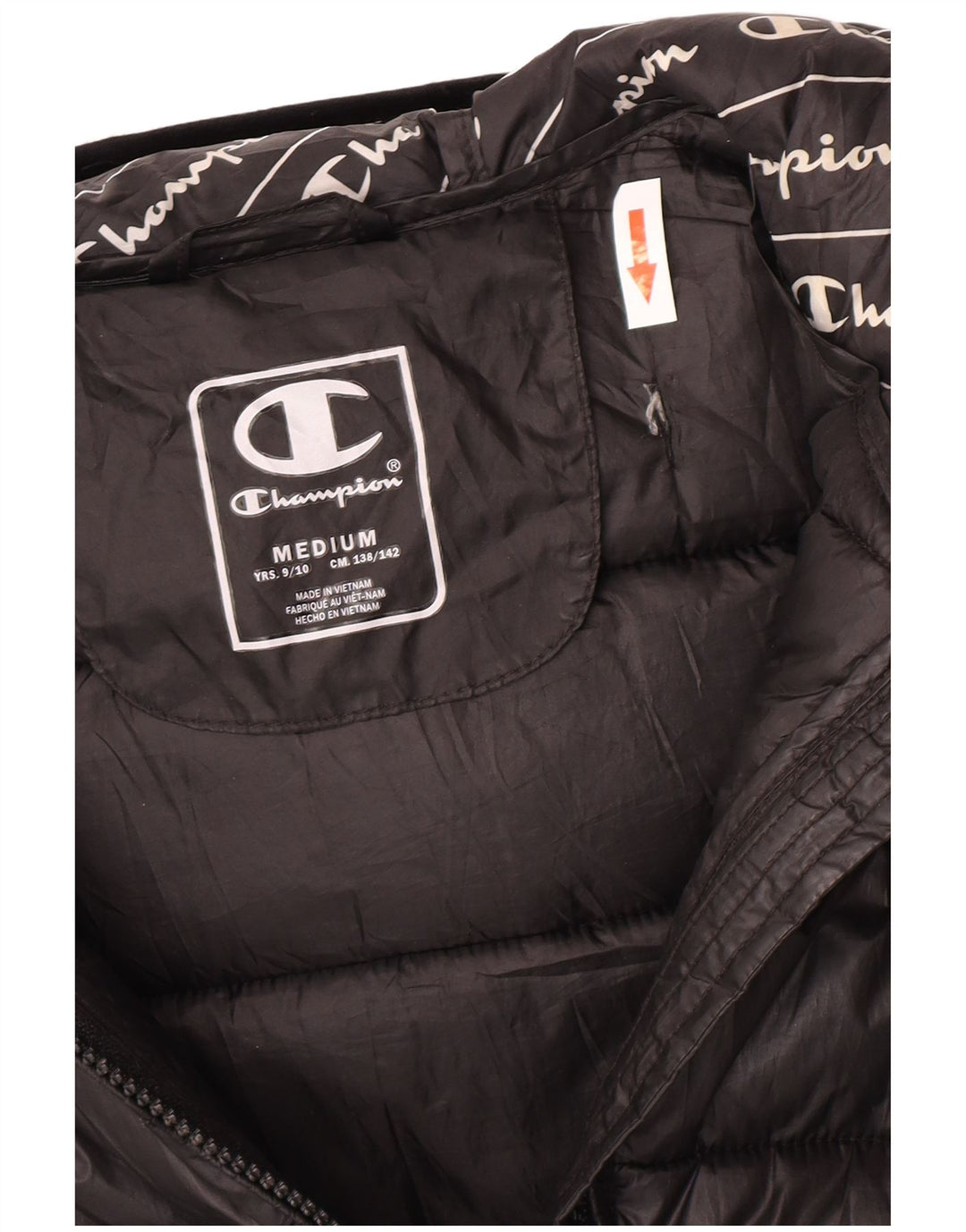 Champion Veste matelassée à capuche pour garçon 9-10 ans Noir moyen Polyester