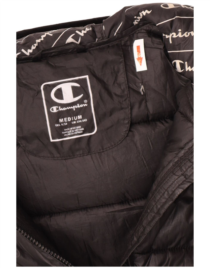 Champion Veste matelassée à capuche pour garçon 9-10 ans Noir moyen Polyester