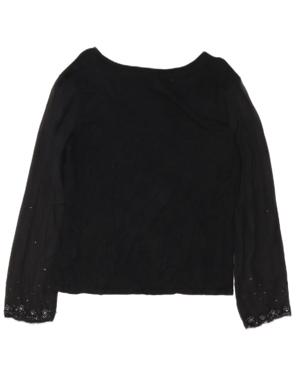 Marella Chemisier à manches longues pour femme UK 46 Large Viscose florale noire