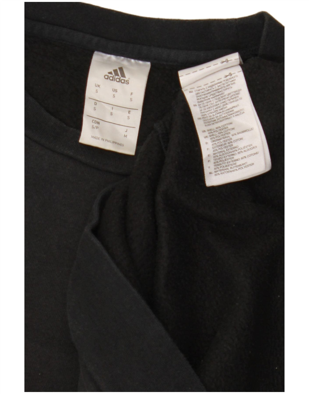 Adidas Sweat-shirt pour homme en coton noir Taille S