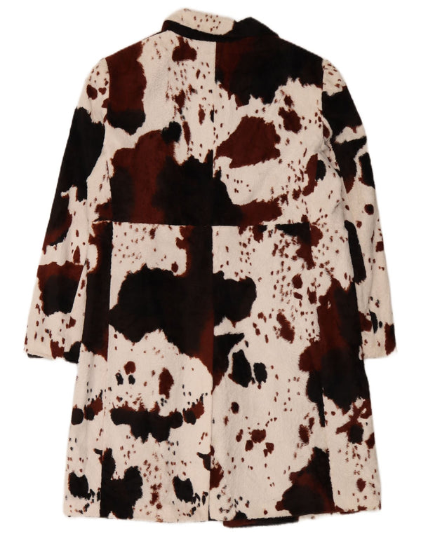 Betty Barclay Manteau Femme UK 14 Moyen Blanc Imprimé Animal Coton