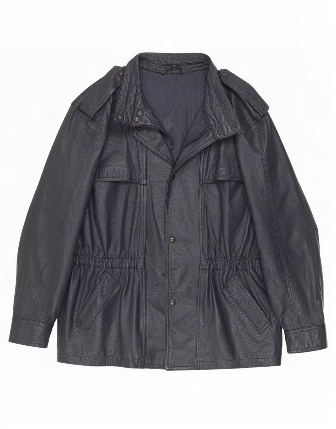 veste en cuir homme vintage UK 44 2XL Bleu Marine