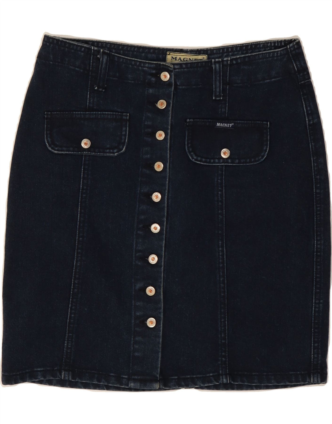 VINTAGE Jupe en jean femme IT 40 Small W27 Bleu Marine