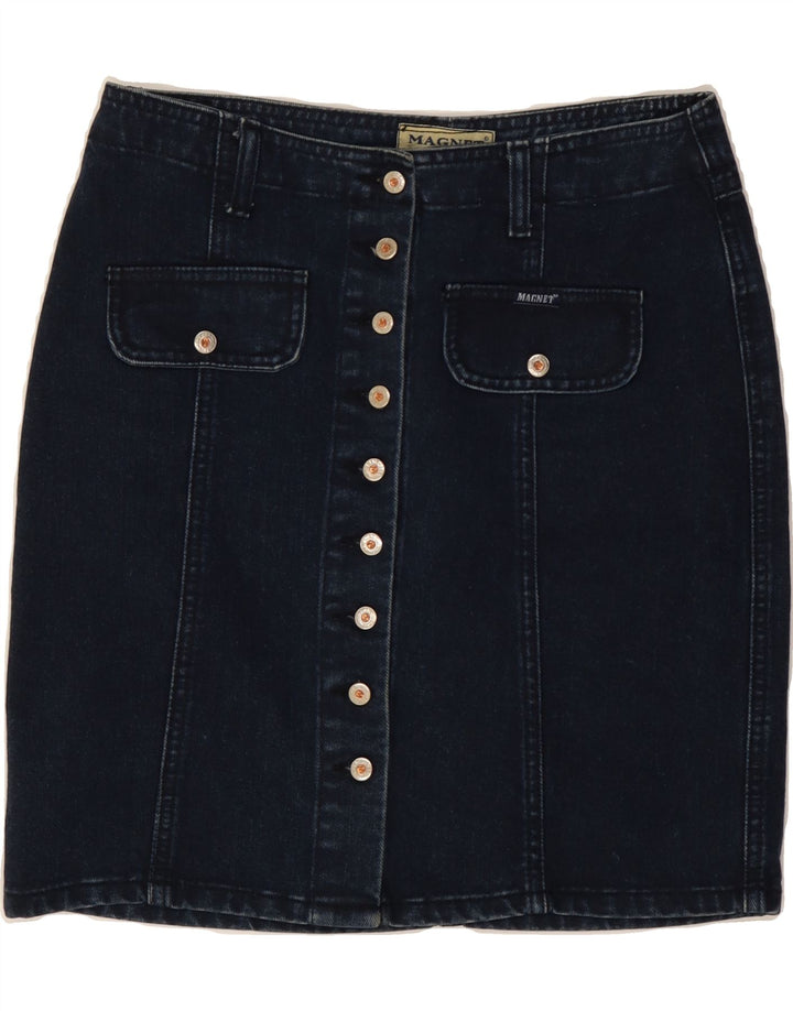 VINTAGE Jupe en jean femme IT 40 Small W27 Bleu Marine