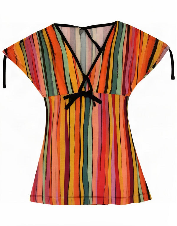 French Connection Womens Tunic Top UK 10 Small Multicoloured Striped