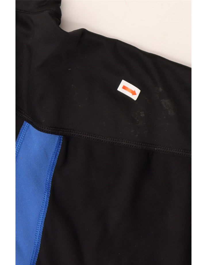 ASICS Mens Zip Neck Pullover Tracksuit Top Large Black Colourblock Nylon Vintage Asics and Second-Hand Asics from Messina Hembry 