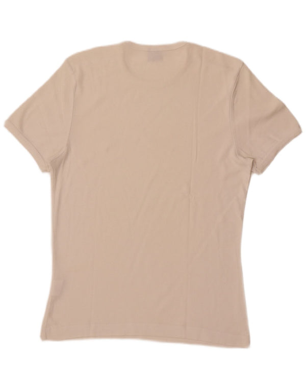 Lee T-Shirt Femme Top UK 14 Large Blanc Coton