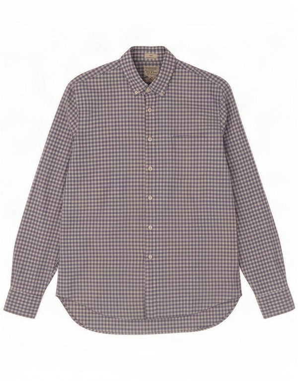 J. Crew Mens Slim Fit Shirt Large Blue Vichy Cotton