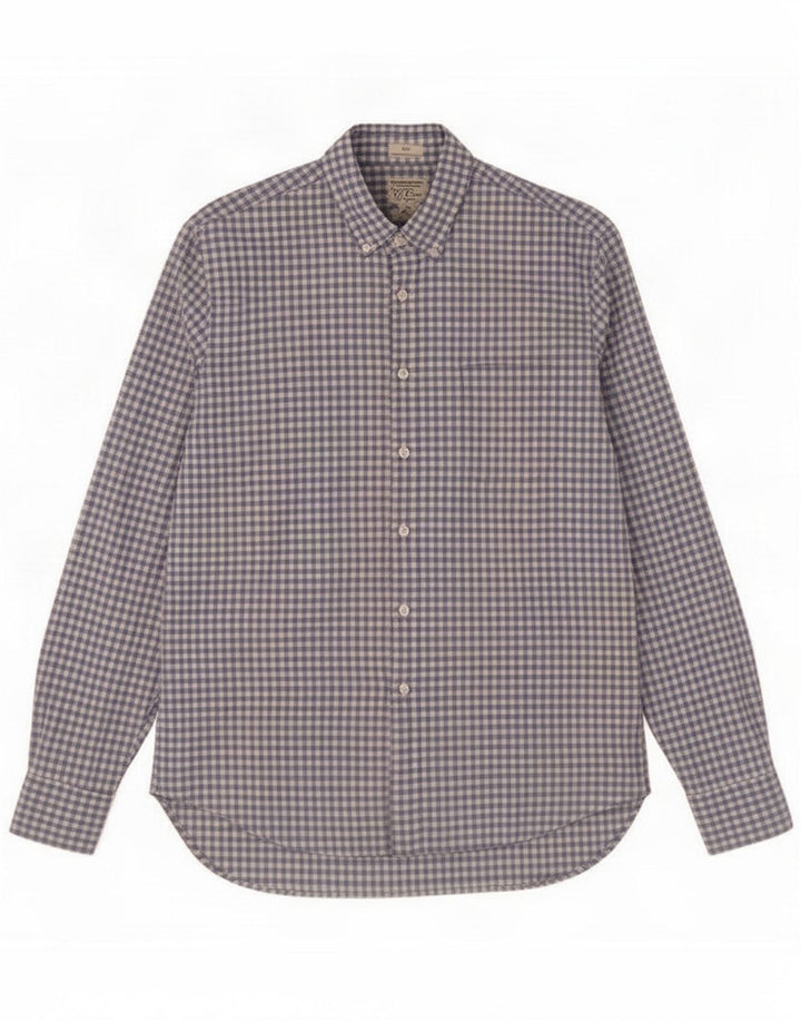 J. Crew Mens Slim Fit Shirt Large Blue Vichy Cotton