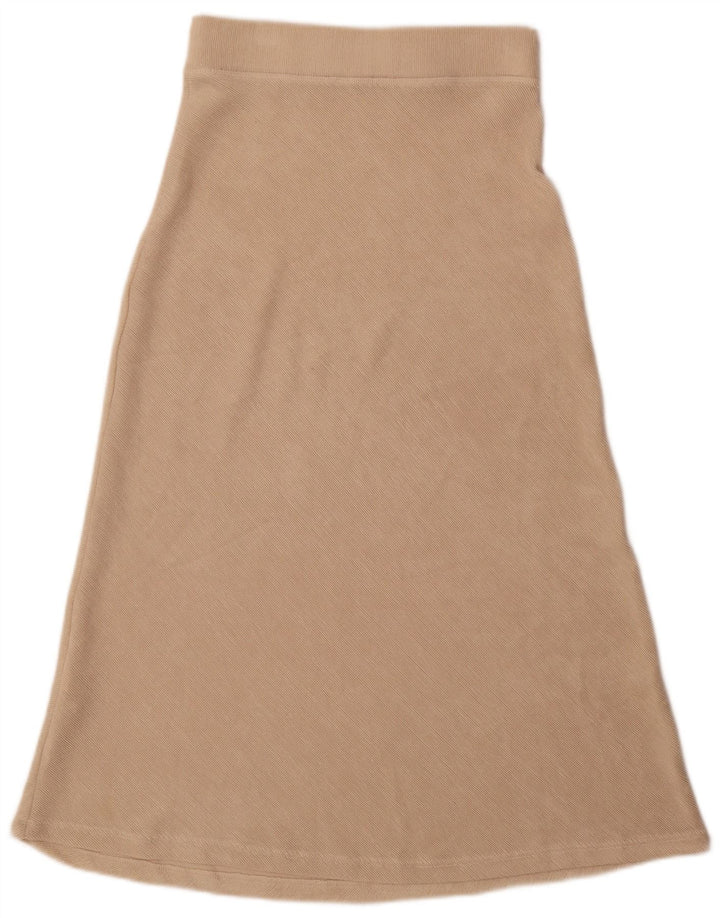 Zara Femme Jupe Trapèze Taille Haute Moyen W28 Beige Polyester