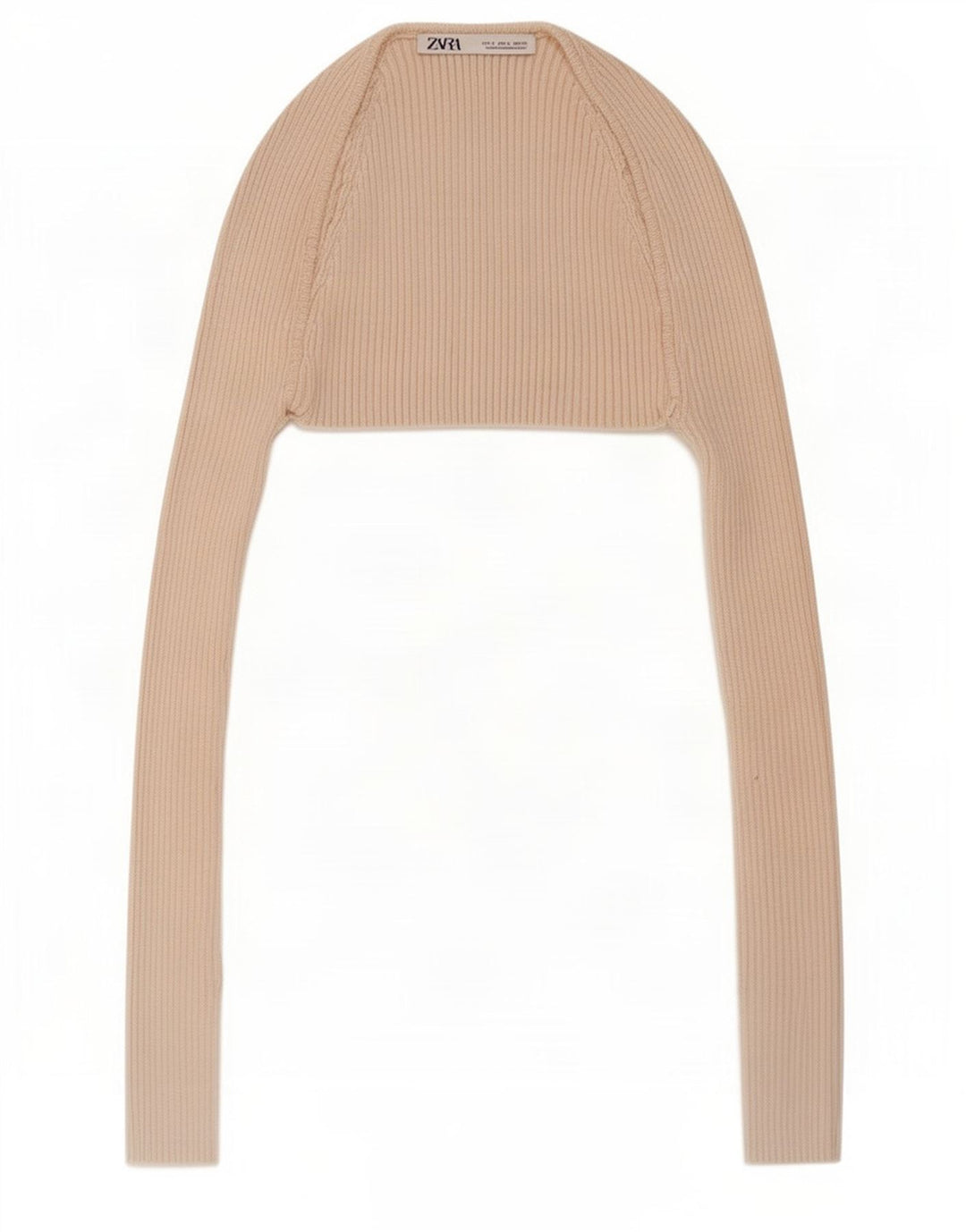 Zara Femme Boléro Top UK 8 Small Beige Viscose