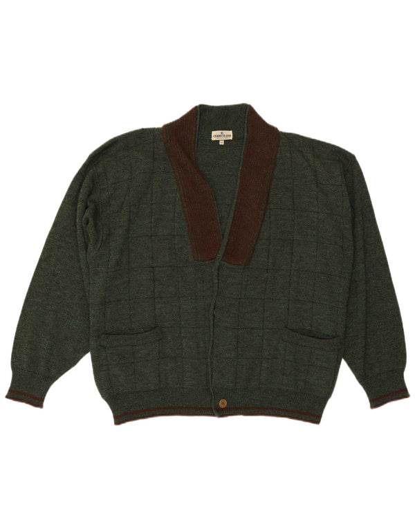 Cerruti 1881 Cardigan pour homme UK 44 XL Vert à carreaux