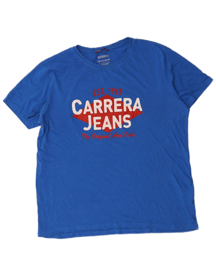 Carrera T-Shirt Graphique Top XL Bleu Coton Homme