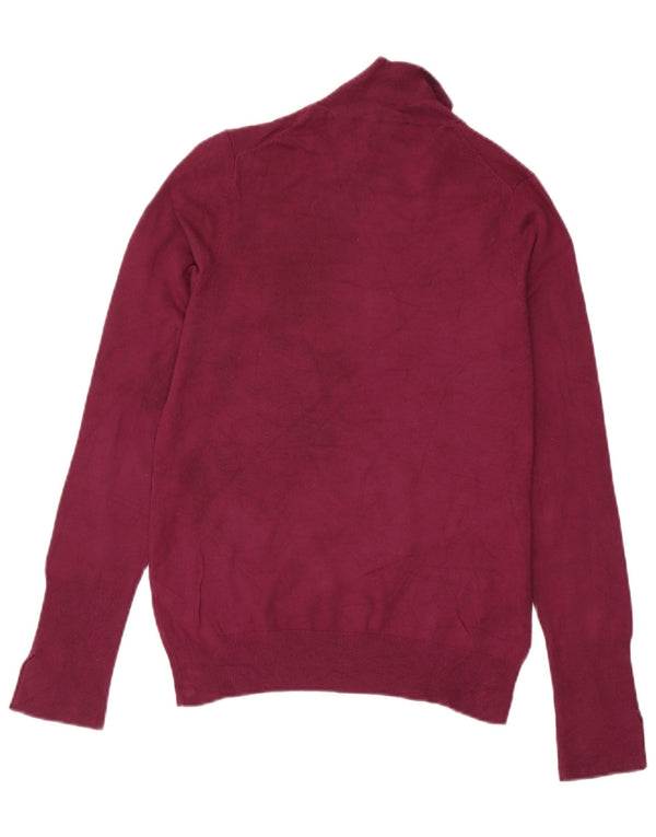 Zara Pull col roulé pour femme UK 12 Medium Bordeaux moucheté