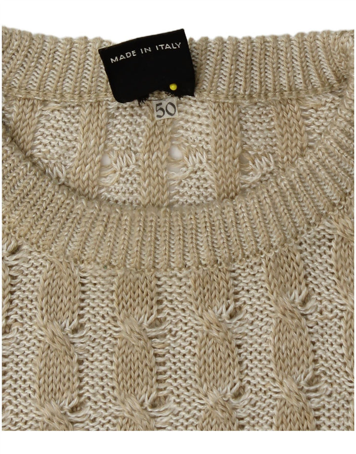 COBRA Pull col rond homme IT 50 Beige moyen patchwork