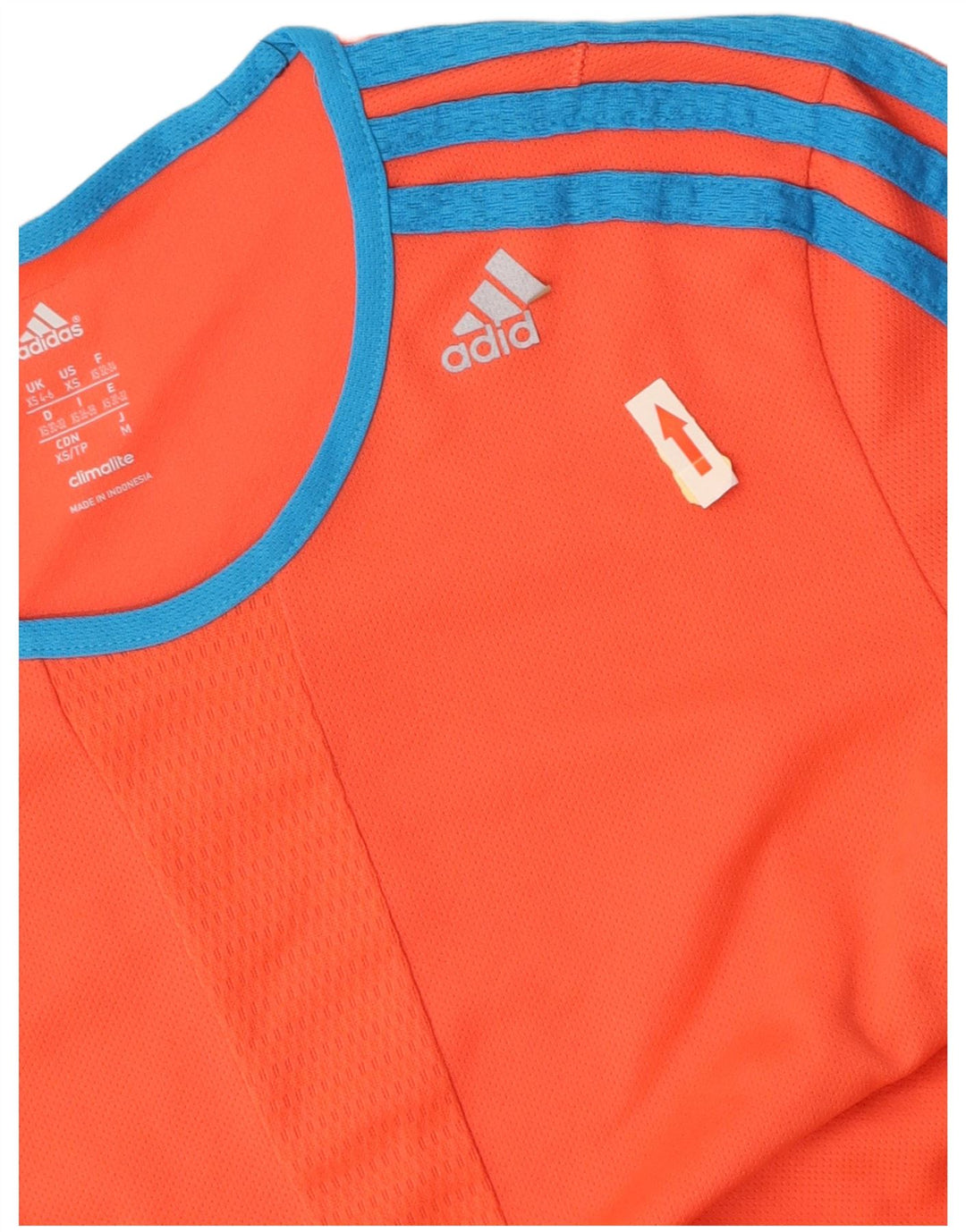 ADIDAS Femmes Climalite T-Shirt Top UK 4/6 XS Orange Polyester
