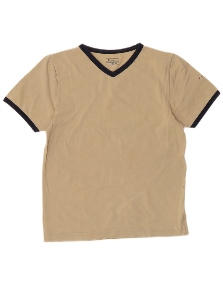 CHAMPION T-Shirt Femme Top UK 10 Petit Coton Beige