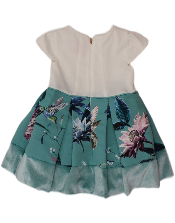 TED BAKER Robe trapèze pour bébé fille 9-12 mois Blanc Floral Polyester