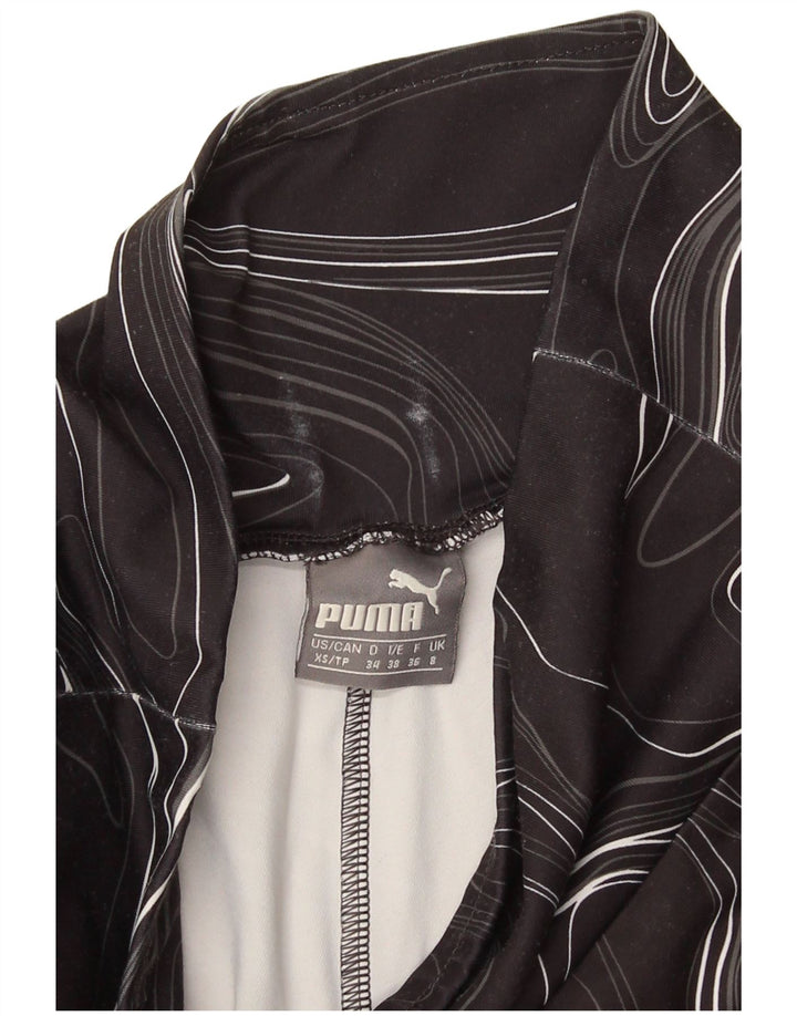 Puma Leggings à motif abstrait pour femme UK 8 Small Noir Géométrique