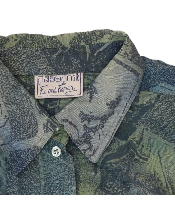 Chemise à Manches Courtes Homme Passport Petit Bleu Géométrique Viscose