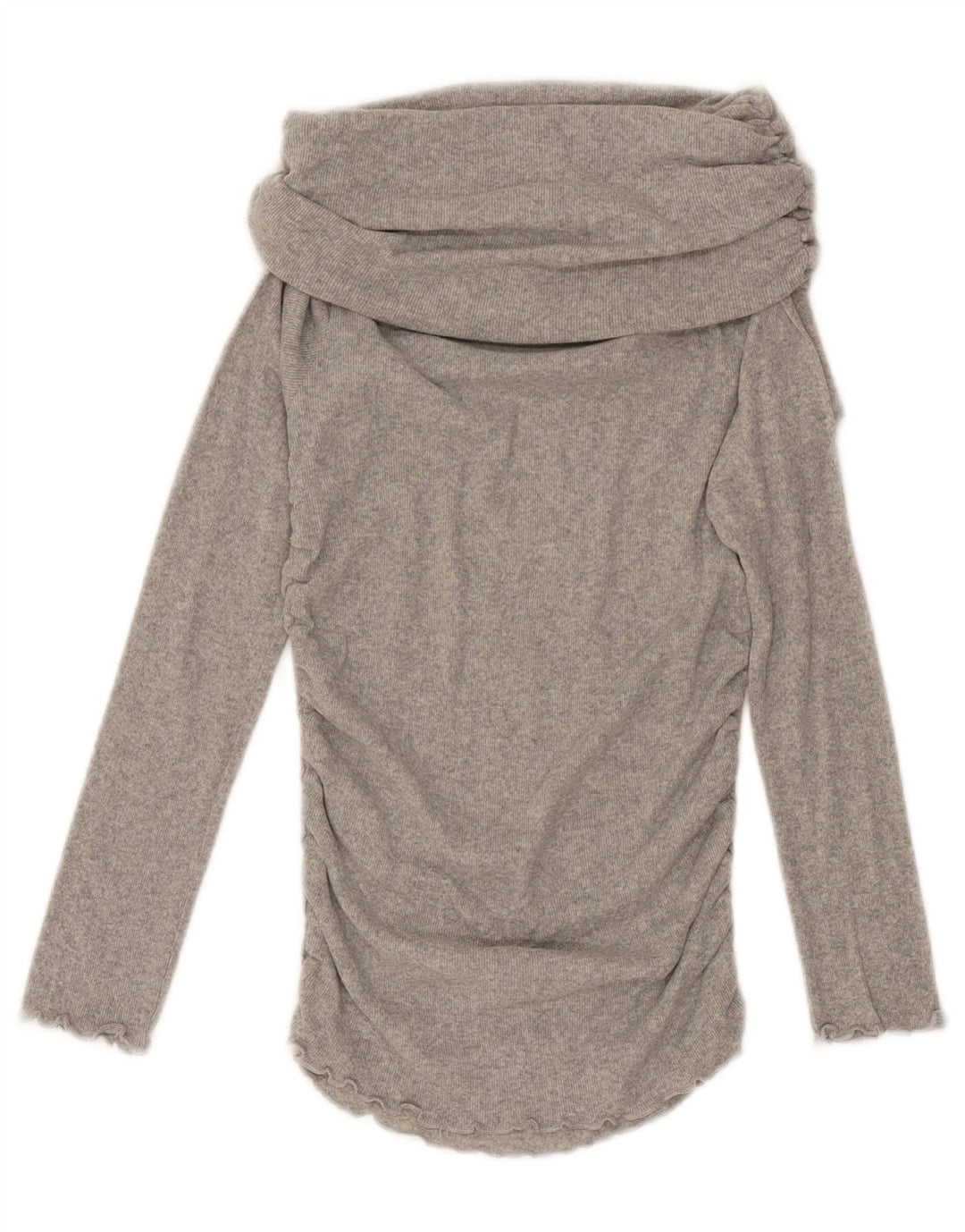 Zara Femme Haut Col Roulé Manches Longues UK 12 Gris Moyen Moucheté