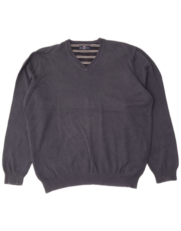 Marks & Spencer Pull à col en V Blue Harbor pour hommes, grand bleu marine