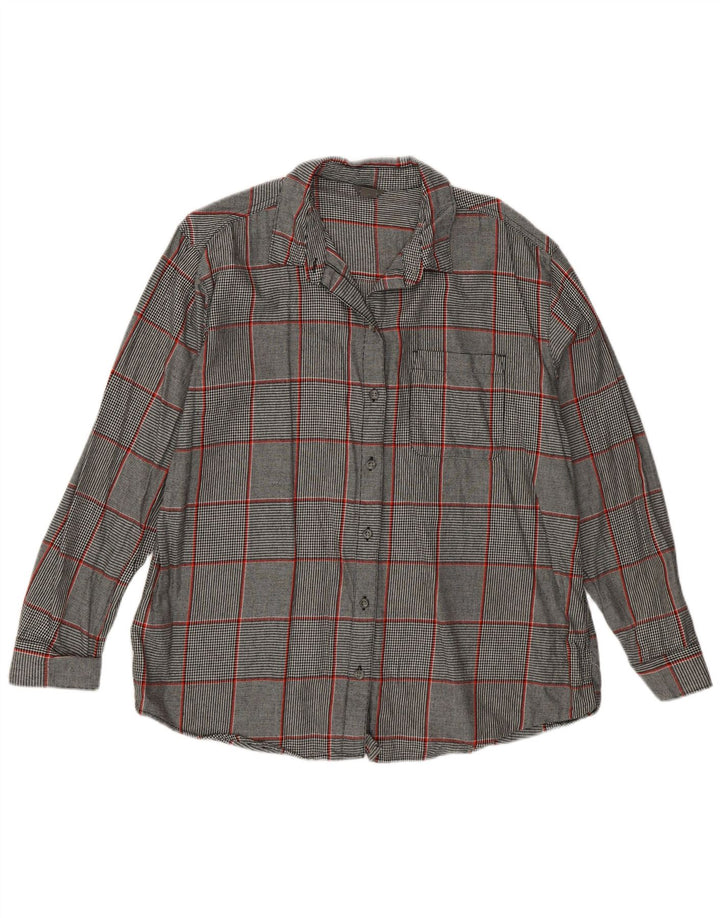 Eddie Bauer Chemise Femme UK 16 Grand Carreau Gris