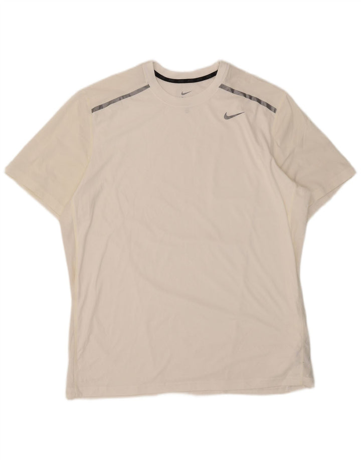 Nike Hommes Dri Fit T-Shirt Haut XL Blanc Polyester