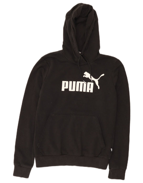 Puma Pull à capuche graphique pour femme UK 10 Petit coton noir
